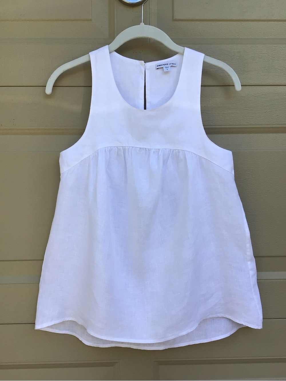 JAMES PERSE Size XS Sleeveless White Linen Tank Top